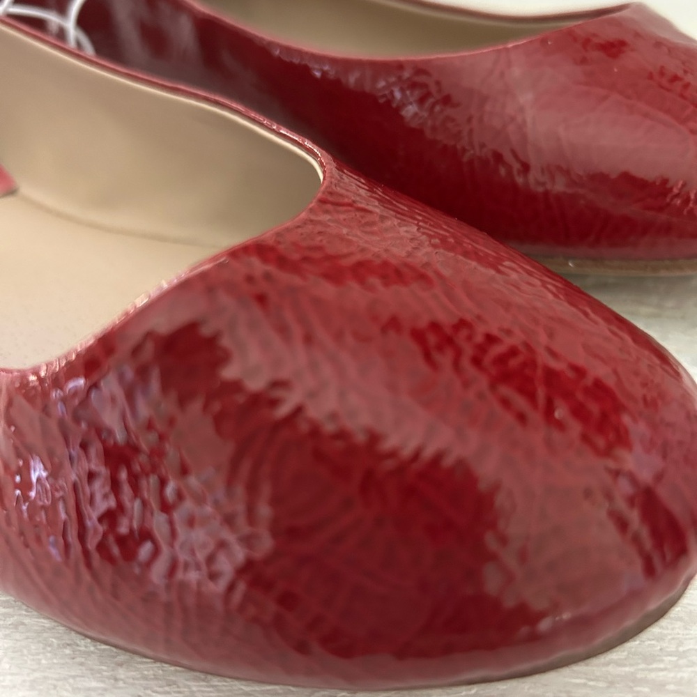 NIB Mossimo Supply Co. ONA Red Ballet Flats Patent Faux Leather Size 9 NEW - Picture 2 of 11